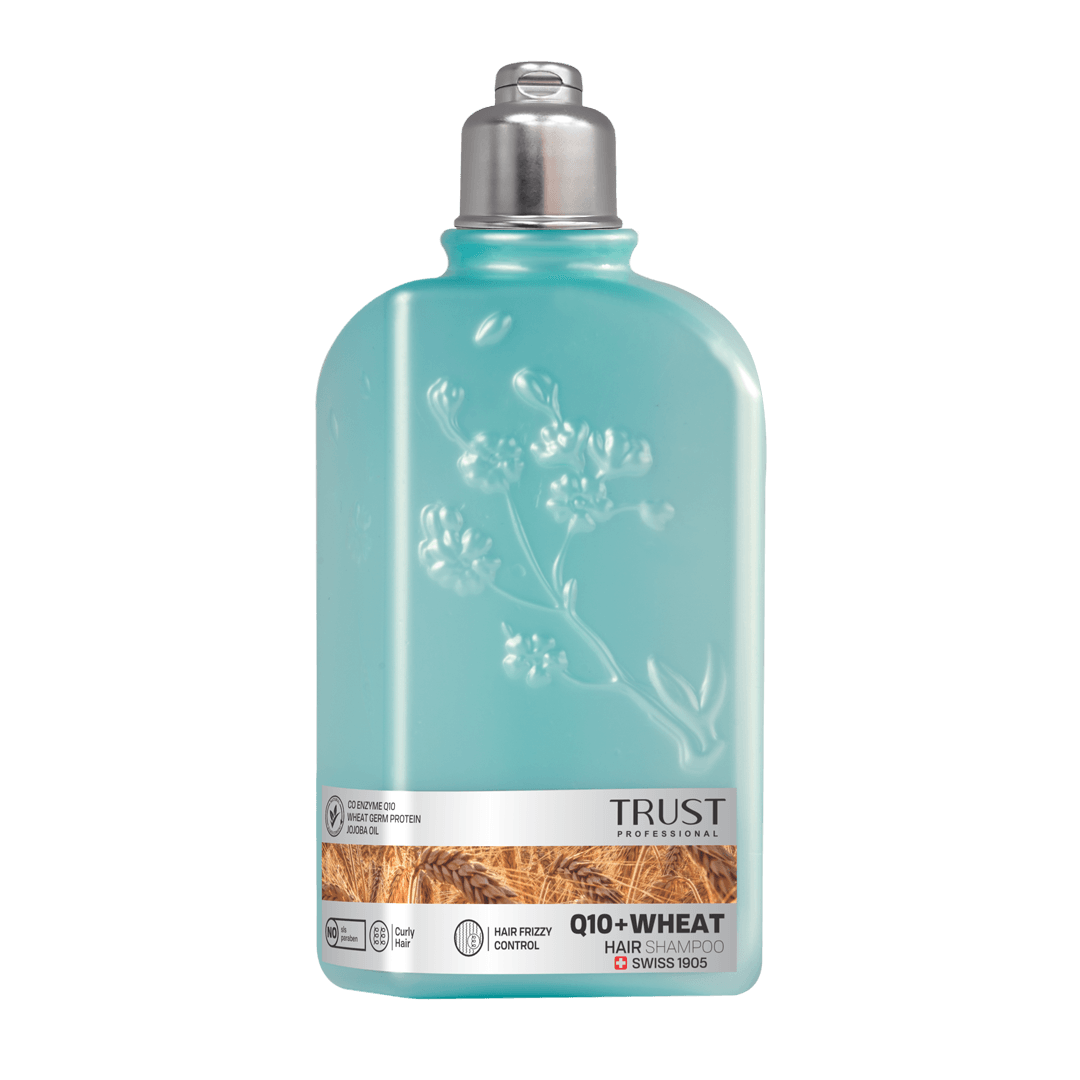 شامپو سر جوانه گندم و Q10تراست ۲۵۰ میل Q10+wheat hair shampoo trust